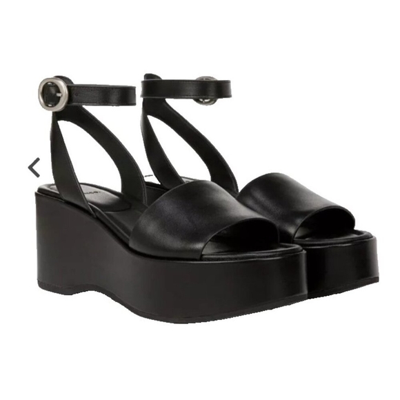 Vince. Phillipa Leather Platform Sandal Women's Black Size 9 - Picture 1 of 13